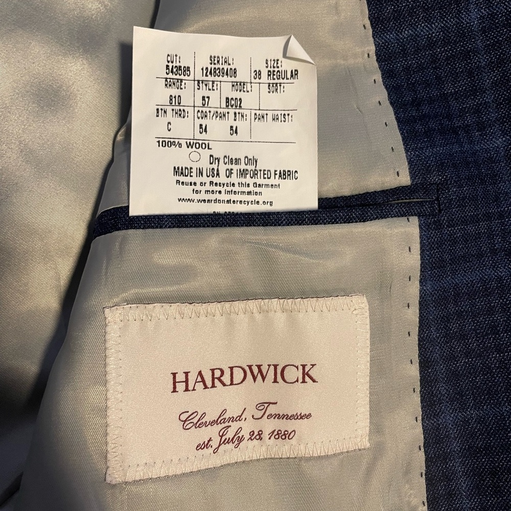 Blue Windowpane Sport Coat 38R